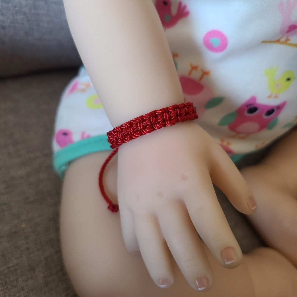 Red baby bracelet, handmade bracelet, baby shower gift, newborn red bracelet